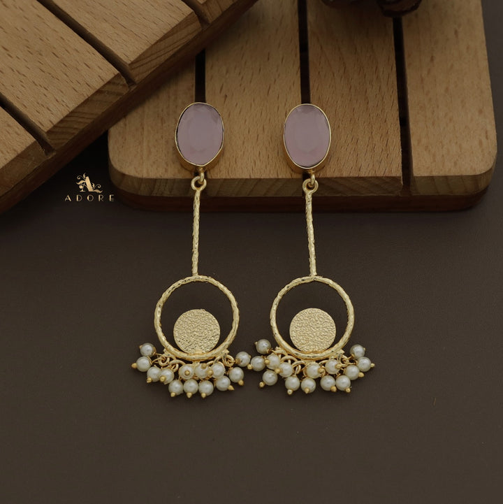 Viora Textured Glossy Cluster Pearl Earring