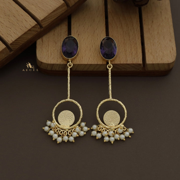 Viora Textured Glossy Cluster Pearl Earring