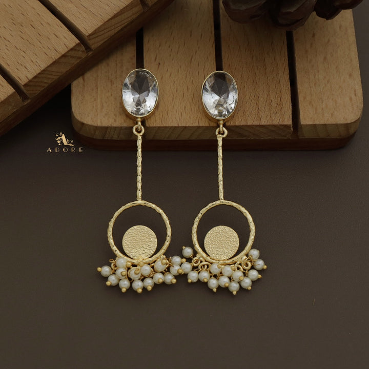 Viora Textured Glossy Cluster Pearl Earring