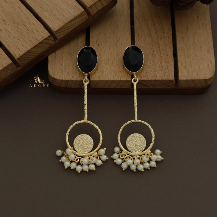 Viora Textured Glossy Cluster Pearl Earring