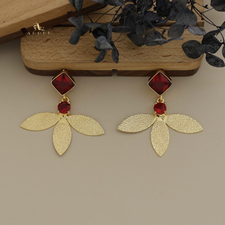 Liberty Tri Leaf Glossy Diamond Earring