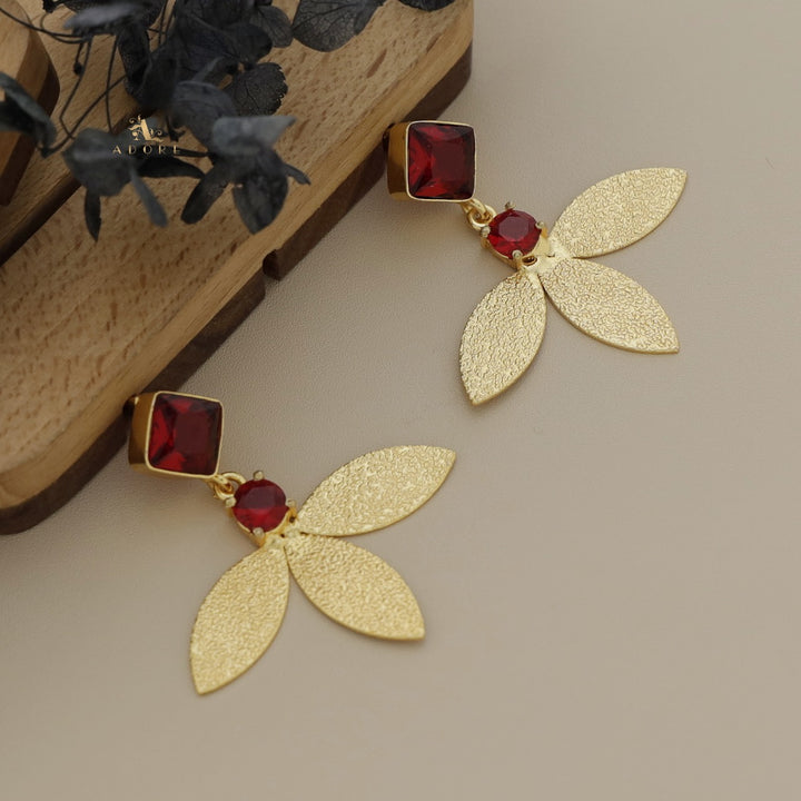 Liberty Tri Leaf Glossy Diamond Earring