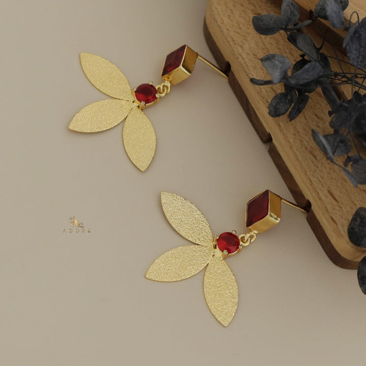 Liberty Tri Leaf Glossy Diamond Earring
