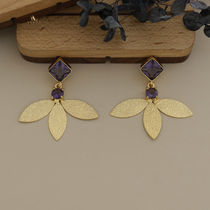 Liberty Tri Leaf Glossy Diamond Earring