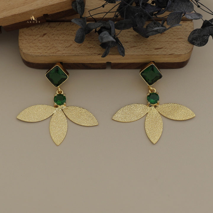 Liberty Tri Leaf Glossy Diamond Earring