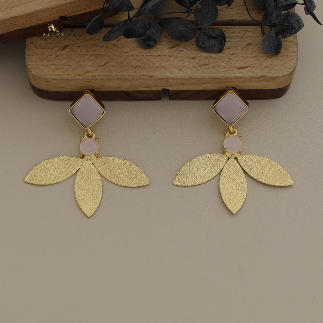 Liberty Tri Leaf Glossy Diamond Earring