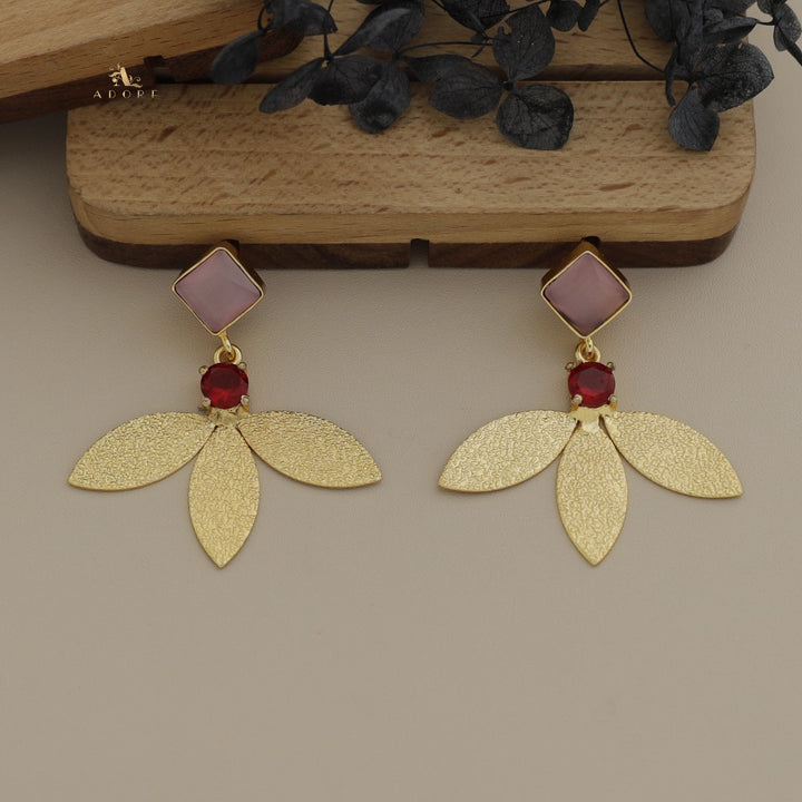 Liberty Tri Leaf Glossy Diamond Earring
