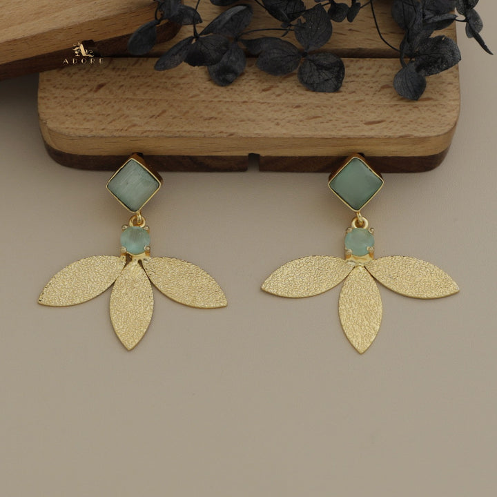 Liberty Tri Leaf Glossy Diamond Earring