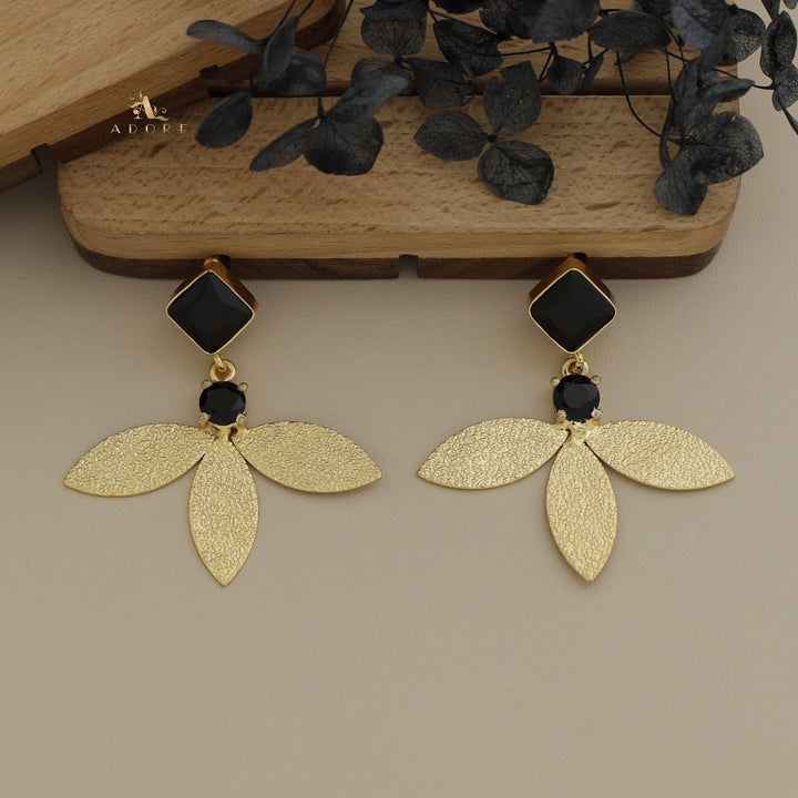 Liberty Tri Leaf Glossy Diamond Earring