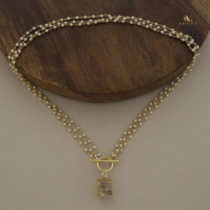 Carly Ring Raw Stone Pearl Neckpiece