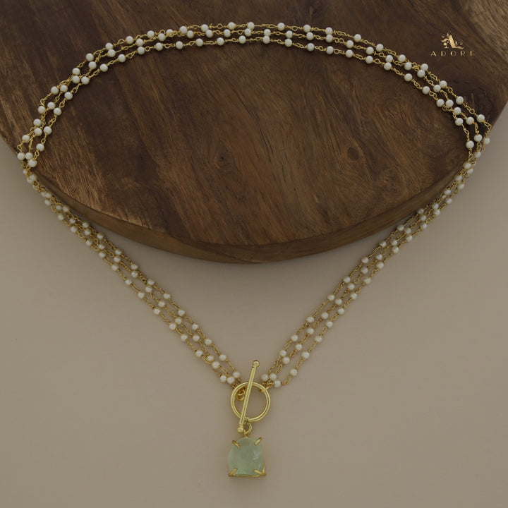 Carly Ring Dyed Stone Pearl Neckpiece