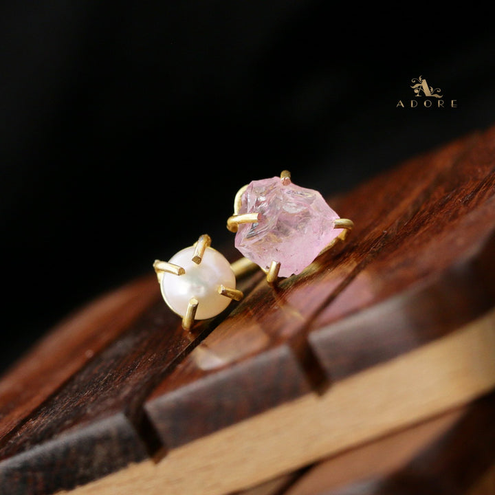 Eza Dyed Stone Plus Pearl Ring