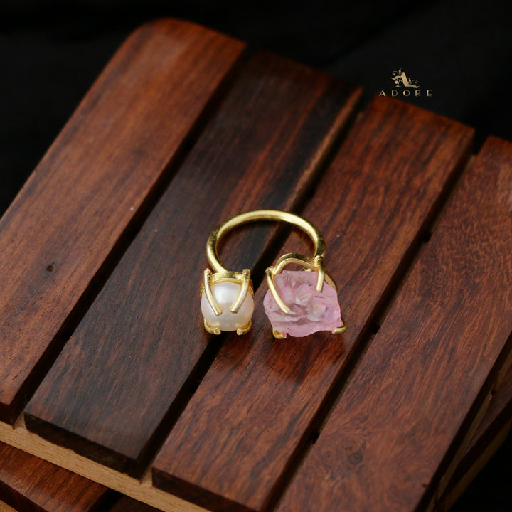 Eza Dyed Stone Plus Pearl Ring