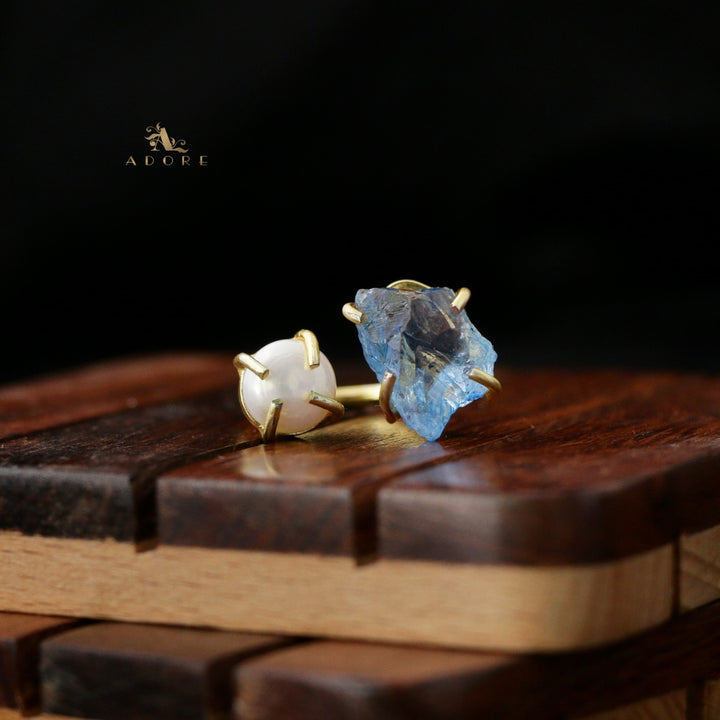 Eza Dyed Stone Plus Pearl Ring