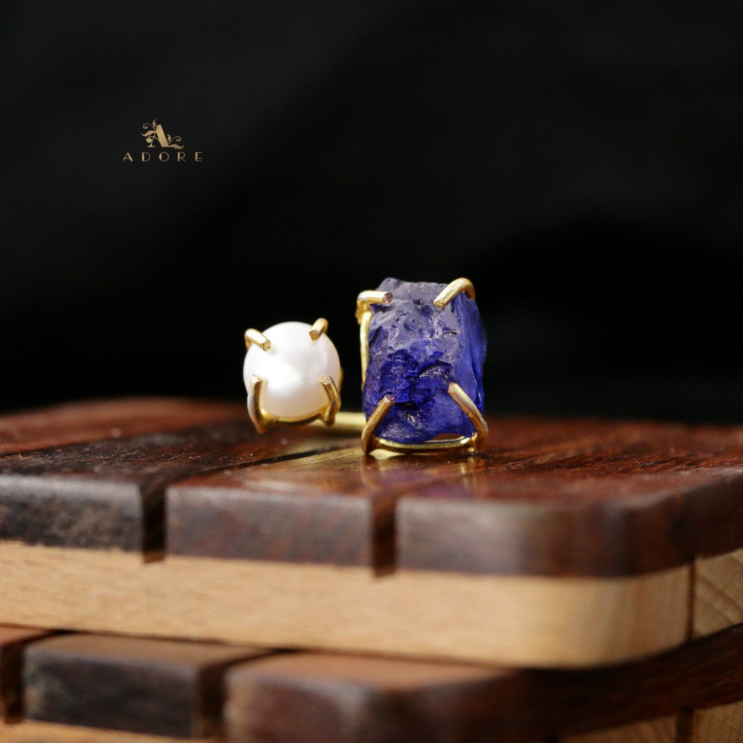 Eza Dyed Stone Plus Pearl Ring