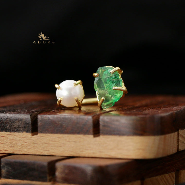 Eza Dyed Stone Plus Pearl Ring