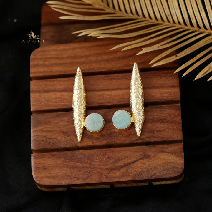 Raw Stone Bubble Bars Earring