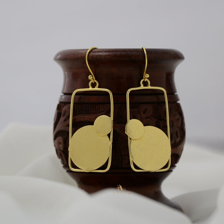 Golden Rectangle Pot Earring