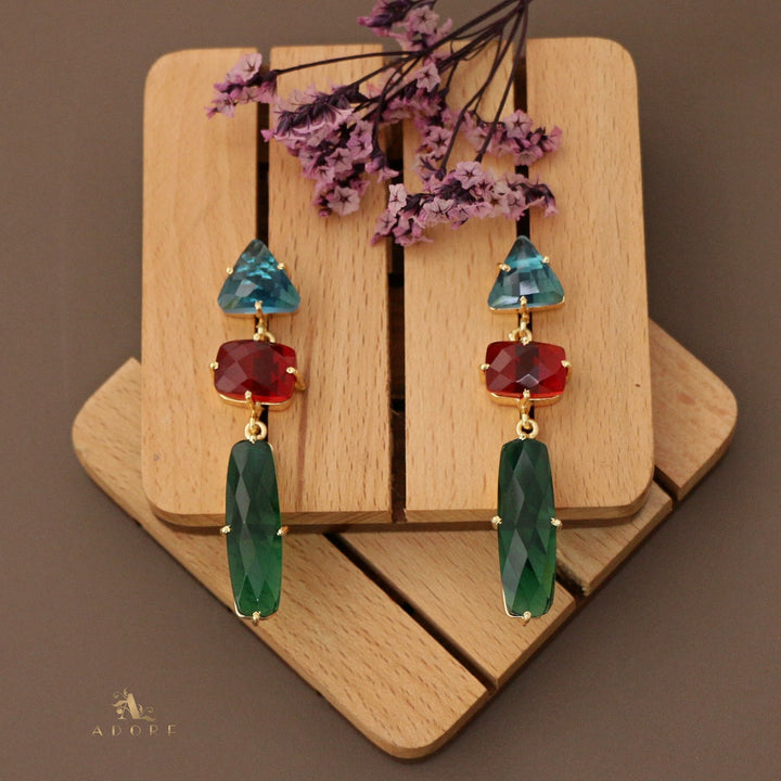 Yashmi Tri Shape Glossy Earring