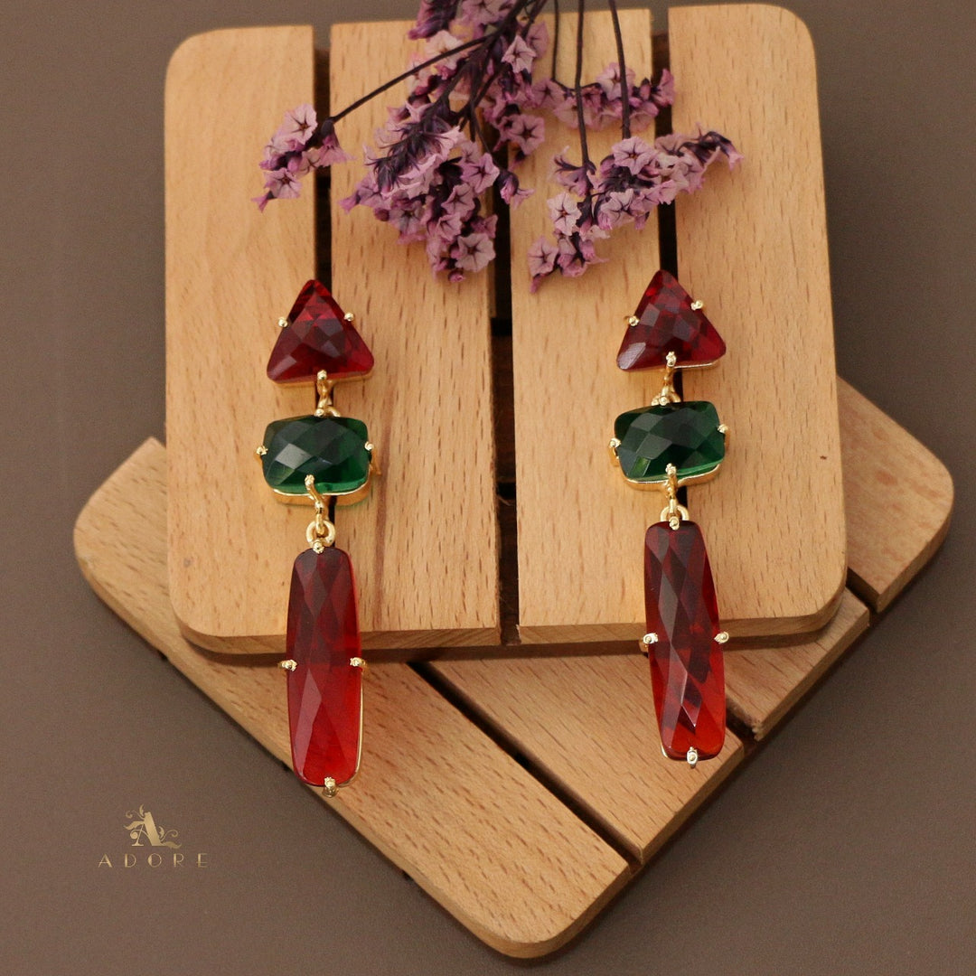 Yashmi Tri Shape Glossy Earring