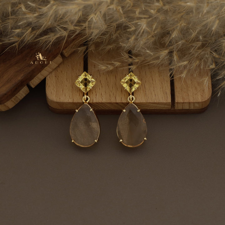 Zilora Glossy Diamond And Drop Claw Earring