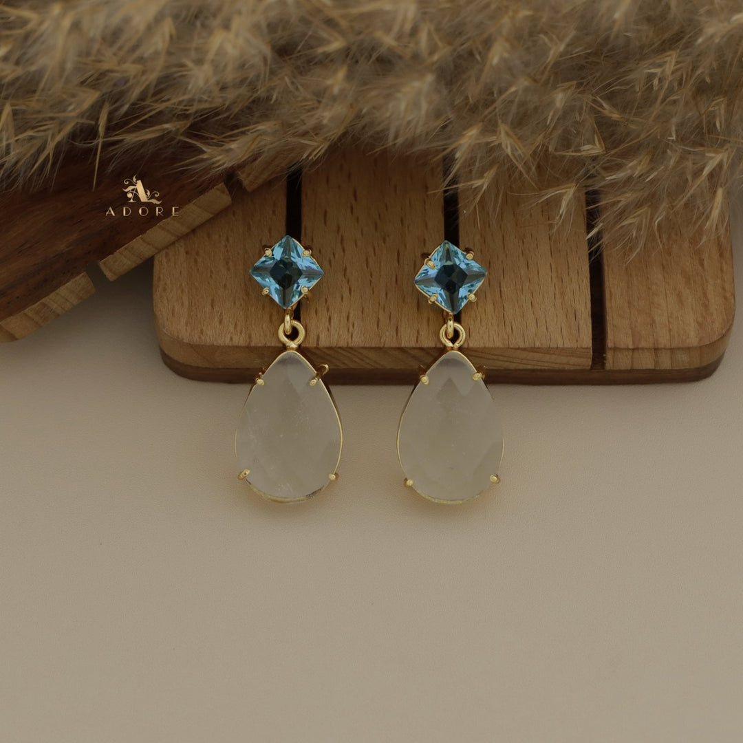 Zilora Glossy Diamond And Drop Earring