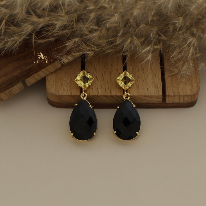 Zilora Glossy Diamond And Drop Claw Earring