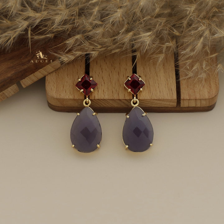 Zilora Glossy Diamond And Drop Claw Earring