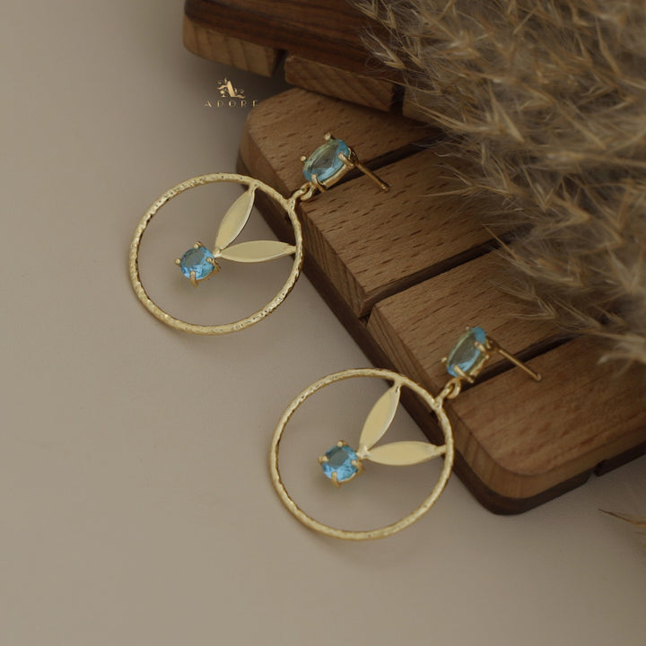 Rithu 2 Leafy Textured Hoop Earring