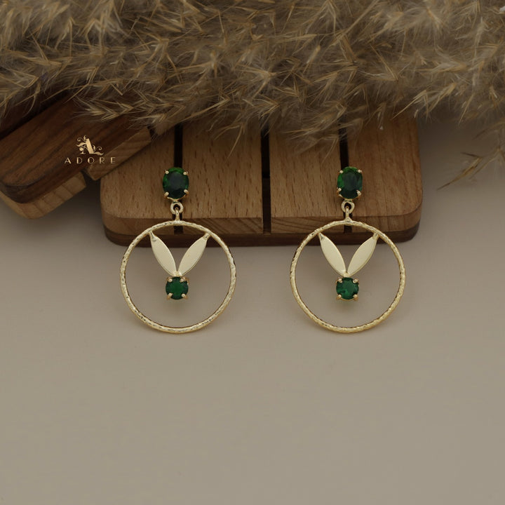 Rithu 2 Leafy Textured Hoop Earring