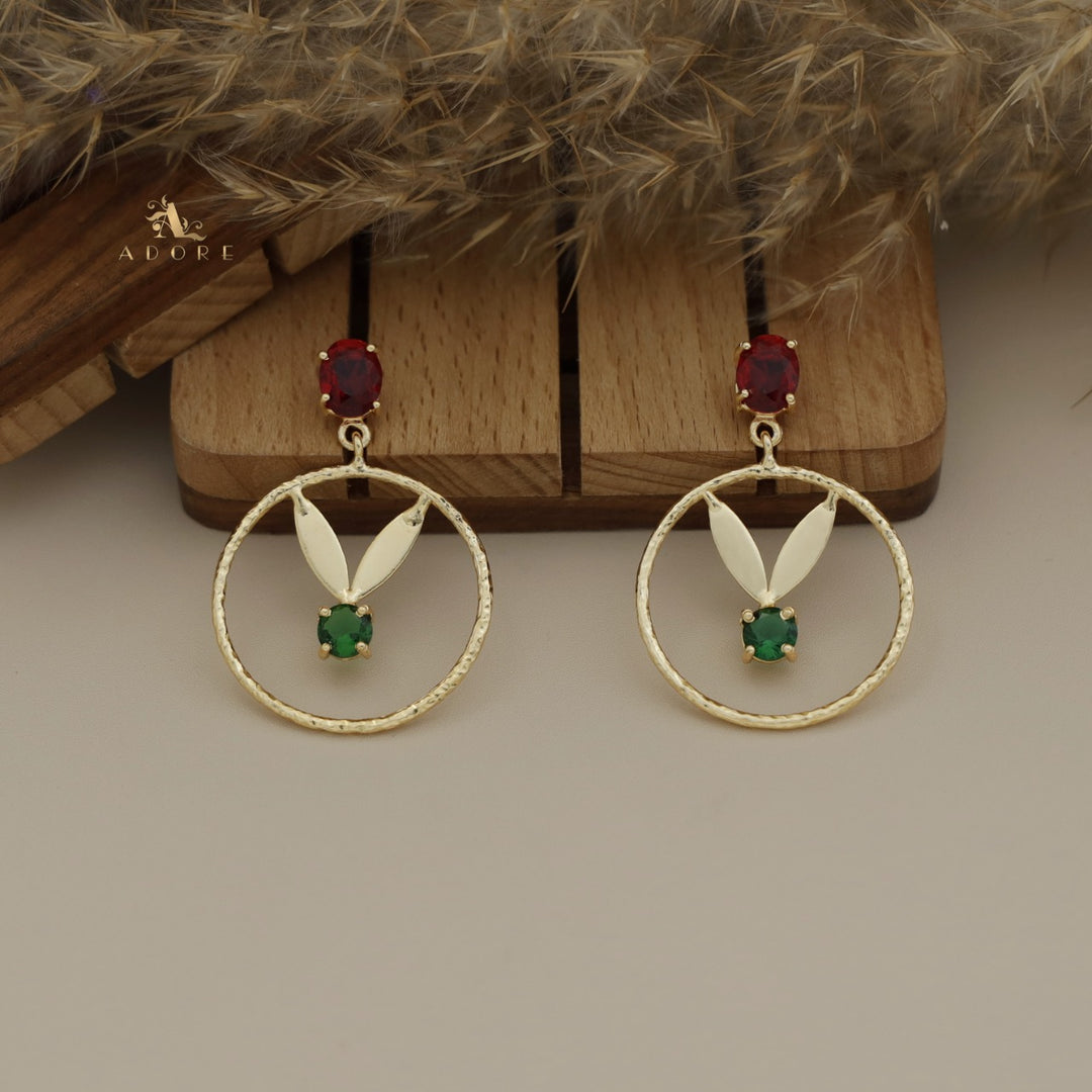 Rithu 2 Leafy Textured Hoop Earring