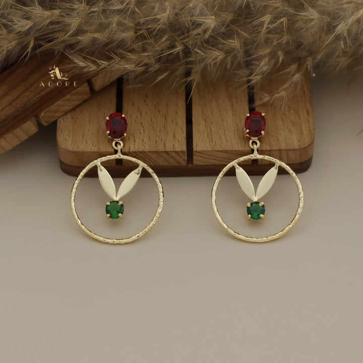 Rithu 2 Leafy Textured Hoop Earring