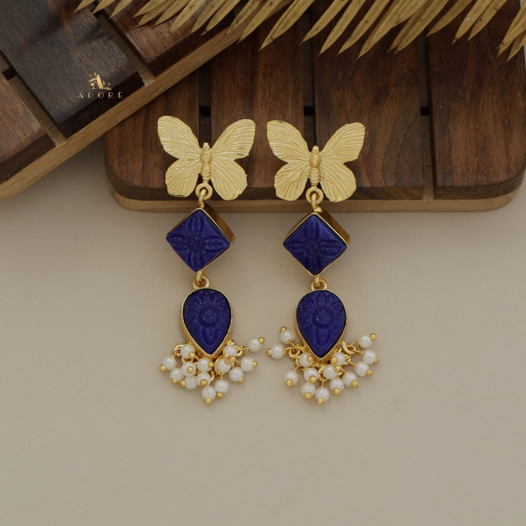 Parviya Papillon Carved Diamond Earring