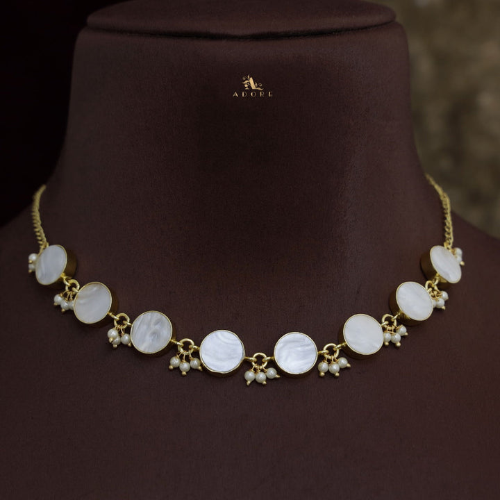 Eudor Round MOP Pearl Short Neckpiece/Choker