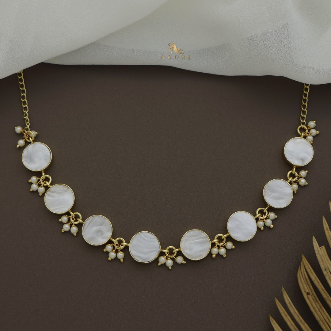 Eudor Round MOP Pearl Short Neckpiece/Choker