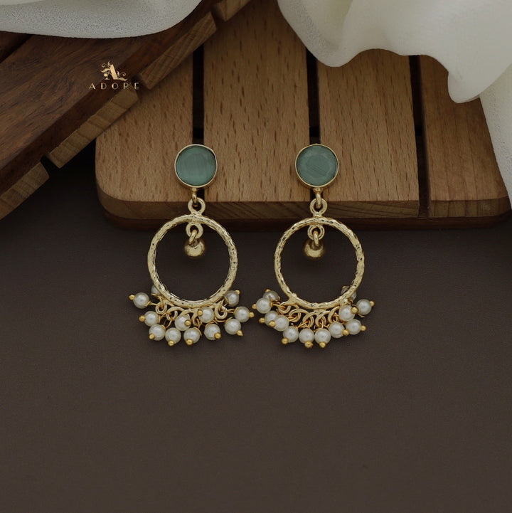 Textured Gavra Hoop Pearl Glossy Earring