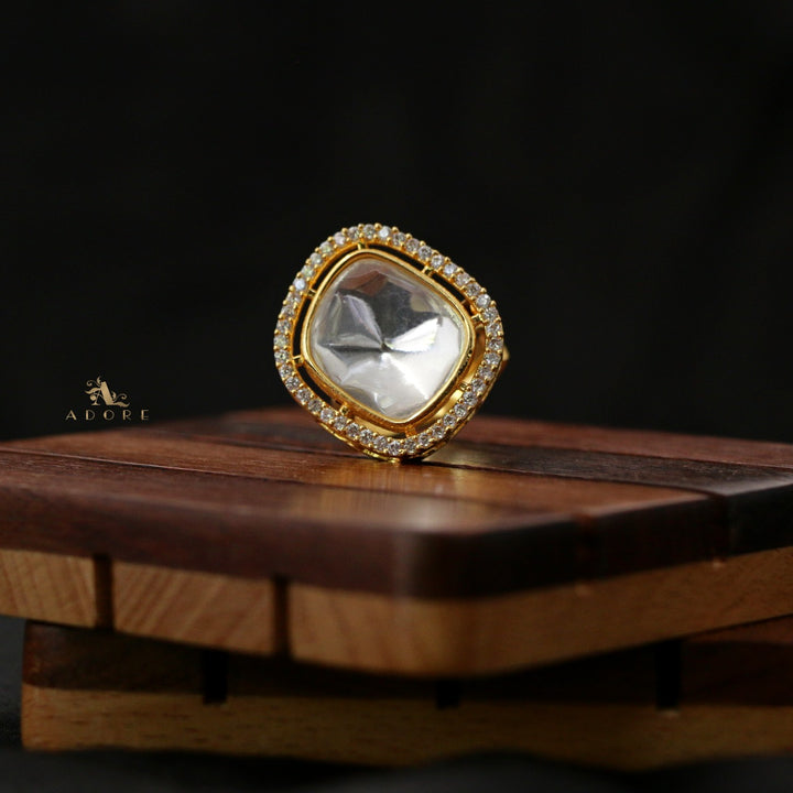 Golden Nesva Polki Ring