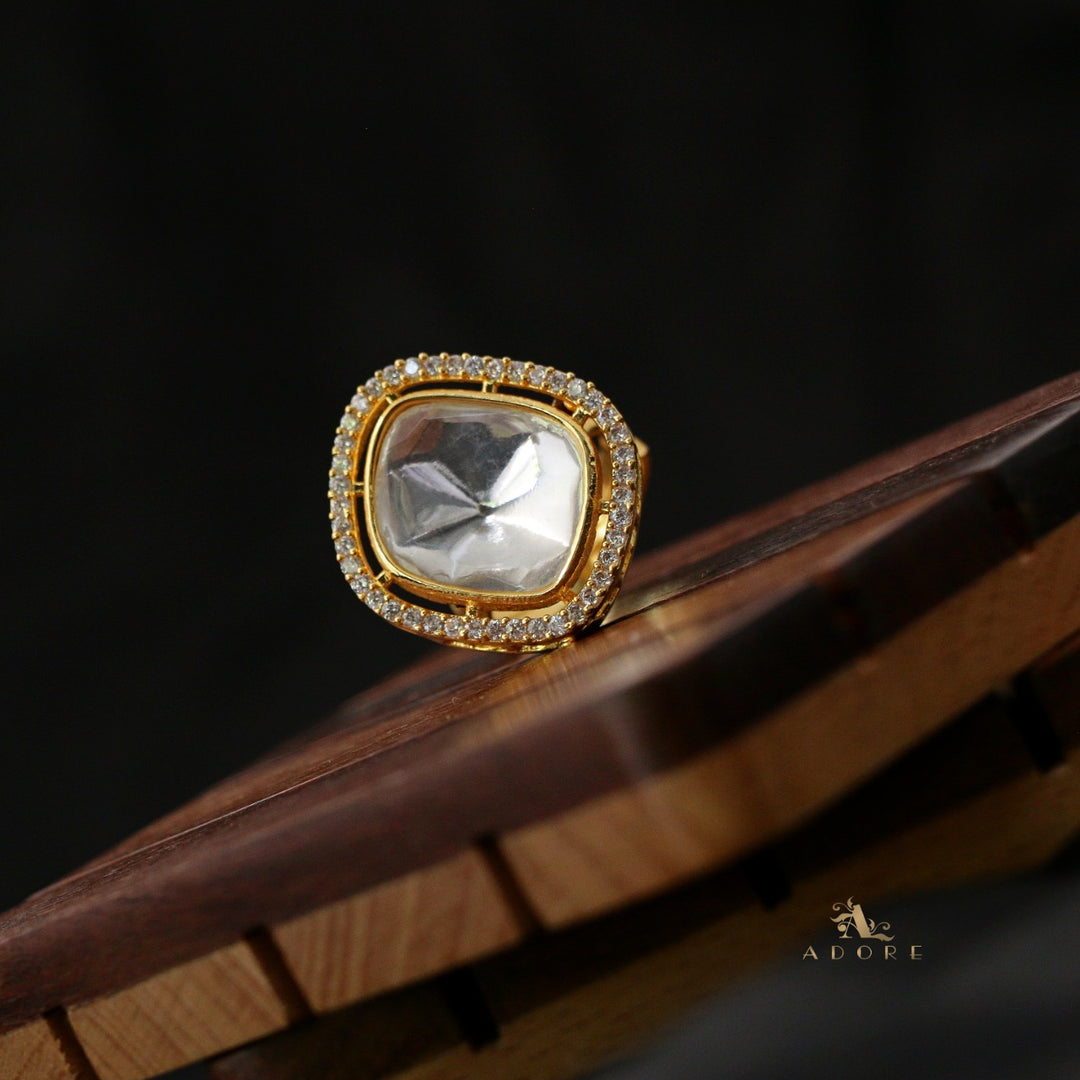 Golden Nesva Polki Ring