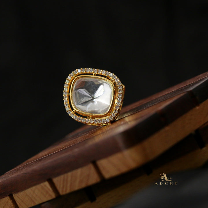 Golden Nesva Polki Ring