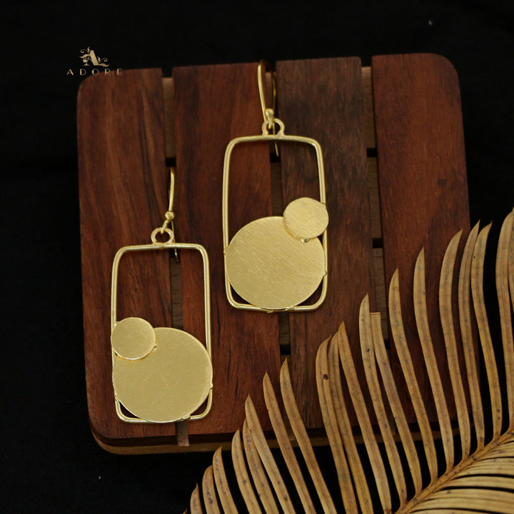 Golden Rectangle Pot Earring