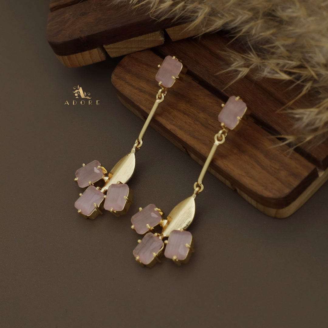Mirra Fold Leaf Rectangle Glossy Earring