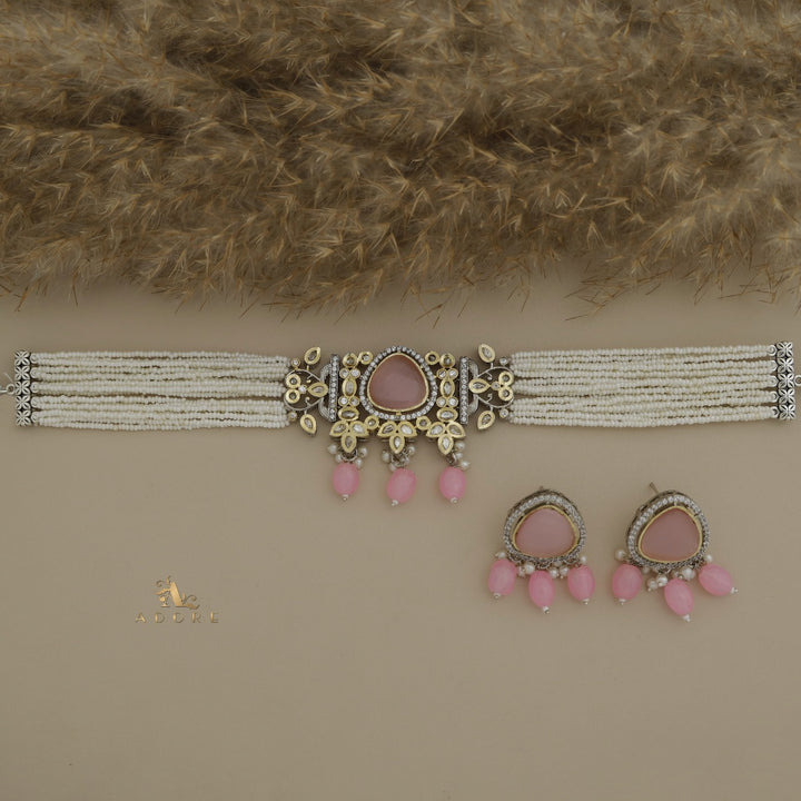 Heral Glossy Choker With Earring