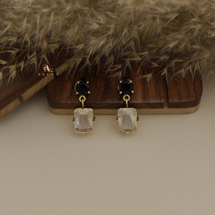 Roshvia Round And Rectangle Glossy Earring
