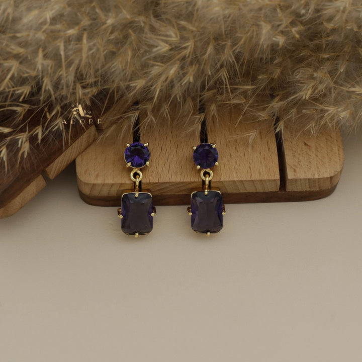 Roshvia Round And Rectangle Glossy Earring
