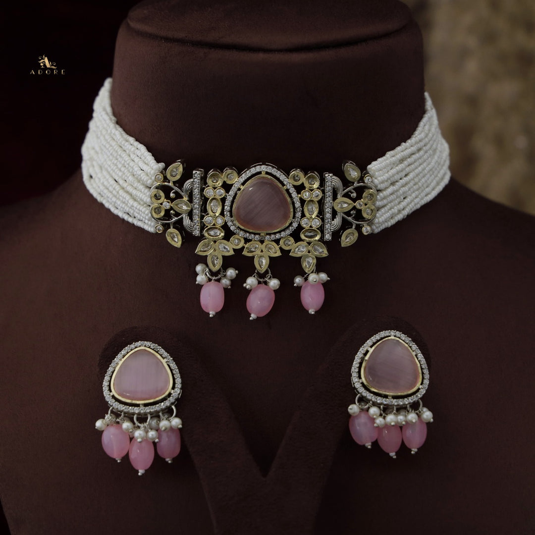 Heral Glossy Choker With Earring