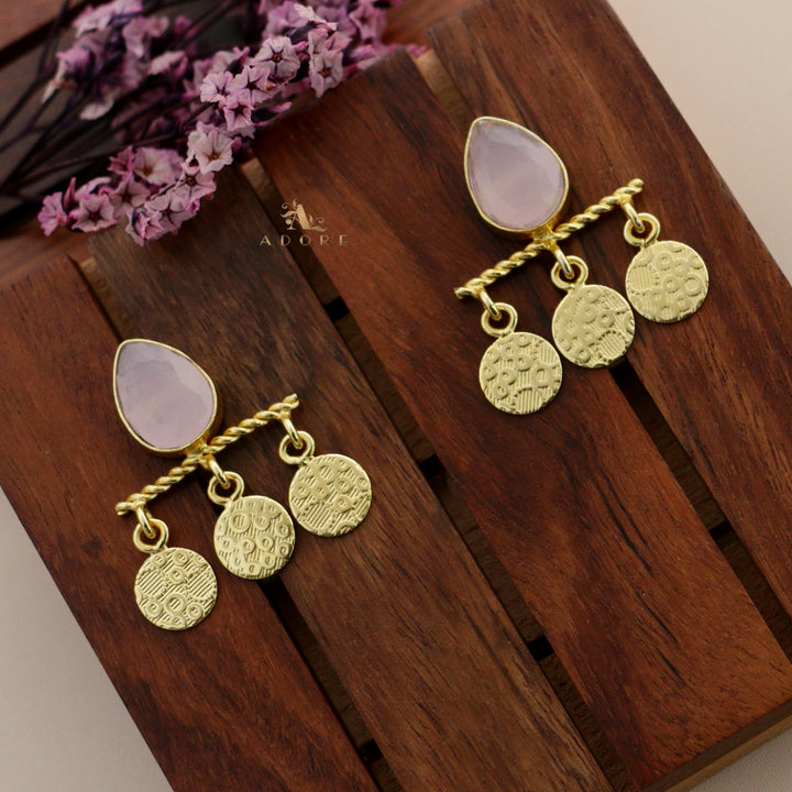 Glossy Irey Tri Hoop Drop Earring