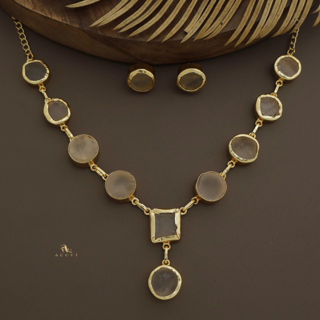 Marleigh Raw Stone Neckpiece With Stud