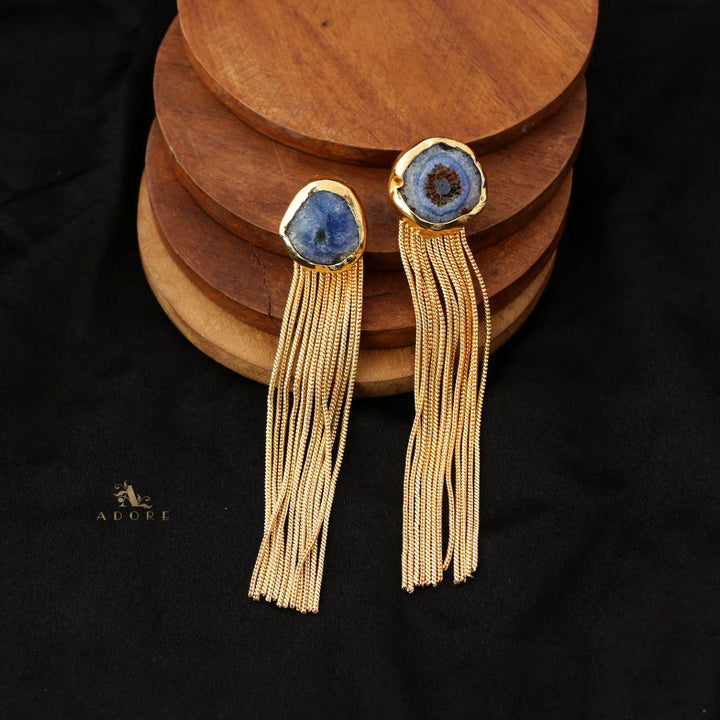 Solar Agate Golden Hangings Earring