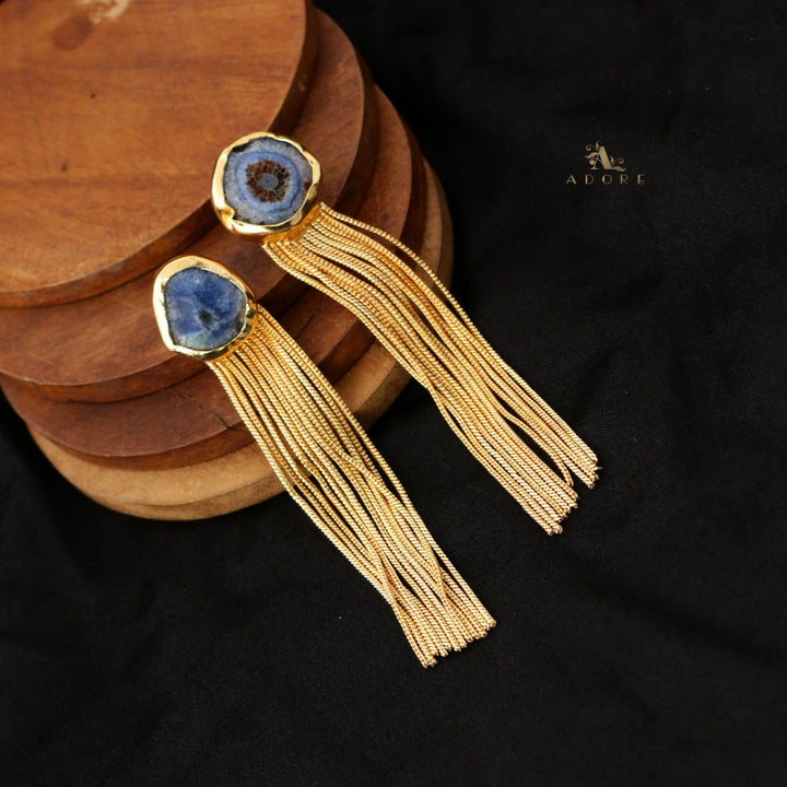 Solar Agate Golden Hangings Earring