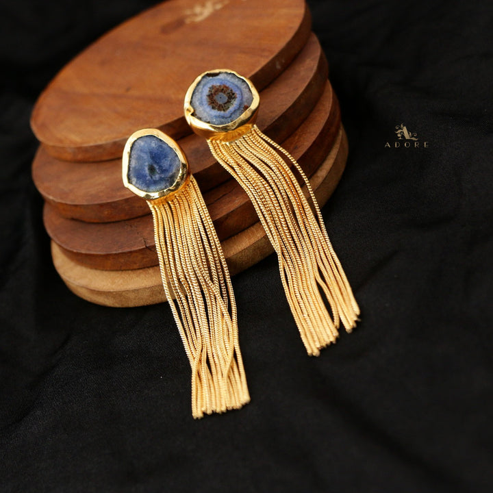 Solar Agate Golden Hangings Earring